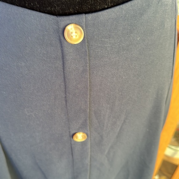 Navy silky poly A-line skirt - Picture 2 of 6